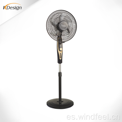 Ventilador derecho del viento potente barato negro 16 pulgadas sin ventiladores derechos de la cuchilla plástica del ruido para la casa